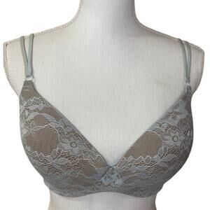 Victoria's Secret Angels Secret Embrace Lace Bra Women 34DD Teal Underwire Sexy‎